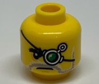LEGO part Minifigure, Head Beard Gray and White, Mechanical Left Eye Pattern 3626pb0717
