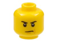 LEGO part Minifigure, Head Male Angry Eyebrows and Scowl, Reddish Brown Left Cheek Line Pattern 3626pb1973