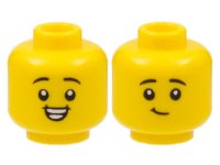 LEGO part Minifigure, Head Dual Sided Child, Black Eyebrows, Smile with Teeth / Lopsided Grin Pattern - Hollow Stud 3626pb3089