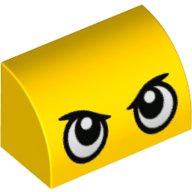 LEGO part Slope, Curved 1 x 2 with Large Stern Eyes Pattern (Duckmobile) 37352pb001
