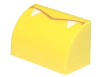 LEGO part Slope, Curved 1 x 2 with Medium Nougat Pointed Mouth, White Fangs Pattern (Super Mario Kamek Lower Face) 37352pb016