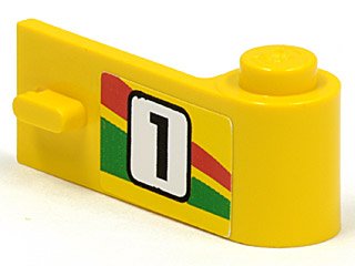 LEGO part Door 1 x 3 x 1 Right with Number 1 and Red and Green Stripe Pattern (Sticker) - Set 6550 (3821pb006)