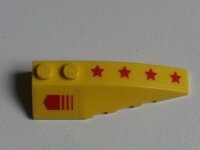 LEGO part Wedge 6 x 2 Right with Red Arrow and 4 Red Stars Pattern (Stickers) - Set 7712 41747pb048