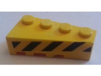 LEGO part Wedge 4 x 2 Right with Black and Yellow Danger Stripes Pattern (Sticker) - Set 7243 41767pb03