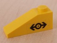 LEGO part Slope 33 3 x 1 with Black Train Logo Pattern Model Left Side (Sticker) - Set 4525 (4286pb008L)