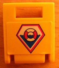 LEGO part Container, Box 2 x 2 x 2 Door with Slot with Coast Guard Logo Pattern (Sticker) - Set 7044 4346pb21