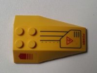 LEGO part Wedge 6 x 4 Triple Curved with Red Arrow, Electricity Danger Sign and 'POWER' Pattern (Stickers) - Set 7712 43712pb032