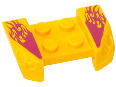 LEGO part Vehicle, Mudguard 2 x 4 with Headlights Overhang with Light Purple Flames Pattern on Both Sides (Stickers) - Set 8666 (44674pb14)