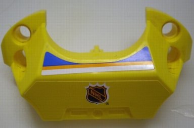 LEGO part Sports Hockey Chest Protector with NHL Logo and Blue, Orange, White Stripes Pattern (Stickers) - Set 3545 (44791pb01)