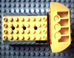 LEGO part Slope, Curved 6 x 8 x 2 Double with Chrome Silver Sides Pattern (45411pb01)