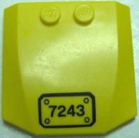 LEGO part Wedge 4 x 4 x 2/3 Triple Curved with Number 7243 in Black Border Pattern (Sticker) - Set 7243 45677pb019