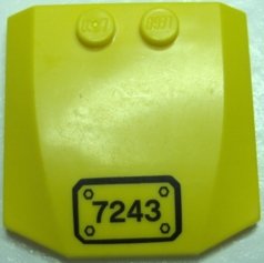 LEGO part Wedge 4 x 4 x 2/3 Triple Curved with Number 7243 in Black Border Pattern (Sticker) - Set 7243 (45677pb019)