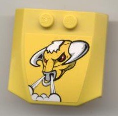 LEGO part Wedge 4 x 4 x 2/3 Triple Curved with Bull Pattern (Sticker) - Set 7968 (45677pb028)