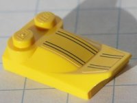 LEGO part Slope, Curved 3 x 2 x 2/3 with 2 Studs, Wing End with 8 Black Stripes Pattern (Stickers) - Set 8122 47456pb003
