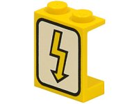 LEGO part Panel 1 x 2 x 2 - Solid Studs with Utility Arrow Pattern 4864ap03