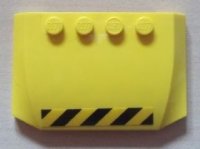 LEGO part Wedge 4 x 6 x 2/3 Triple Curved with Black and Yellow Danger Stripes Pattern (Sticker) - Set 7249 52031pb029