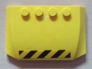 LEGO part Wedge 4 x 6 x 2/3 Triple Curved with Black and Yellow Danger Stripes Pattern (Sticker) - Set 7249 (52031pb029)