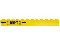 LEGO part Brick 1 x 12 with Black Arrows and '100-T' Pattern on Left (Sticker) - Set 60052 6112pb013L