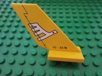 LEGO part Tail Shuttle with White Airline Bird and 'LC - 3178' Pattern on Both Sides (Stickers) - Set 3178 6239pb032