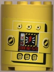 LEGO part Cylinder Half 2 x 4 x 4 with Control Panel 'CODE 82-5/0' Pattern (Sticker) - Sets 8250 / 8299 6259pb001