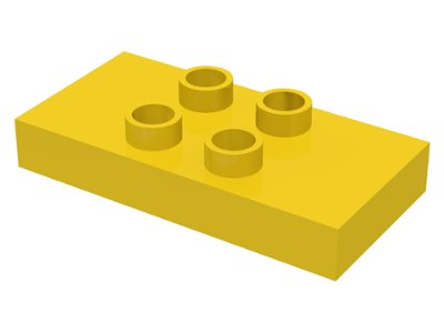 LEGO part Duplo Tile, Modified 2 x 4 x 1/2 (Thick) with 4 Center Studs (6413)