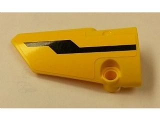 LEGO part Technic, Panel Fairing # 3 Small Smooth Long, Side A with Black Zigzag Arrow Pattern (Sticker) - Set 42006 (64683pb014)