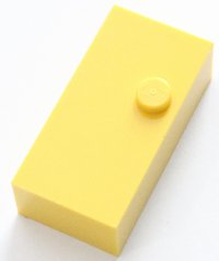 LEGO part Brick, Braille 2 x 4 with 1 Stud (dots-5 ⠐) 65559