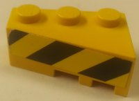 LEGO part Wedge 3 x 2 Left with Black and Yellow Danger Stripes Pattern (Sticker) - Sets 8431 / 8438 / 8460 6565pb17