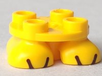 LEGO part Legs with Plate Round 2 x 2 and Axle Hole - 2 Feet with Black Lines Pattern (Super Mario Buzzy Beetle / Spiny) 66858pb01