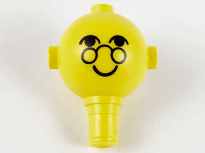 LEGO part Homemaker Figure / Maxifigure Head with Black Eyes, Glasses, and Smile Pattern (685px2)