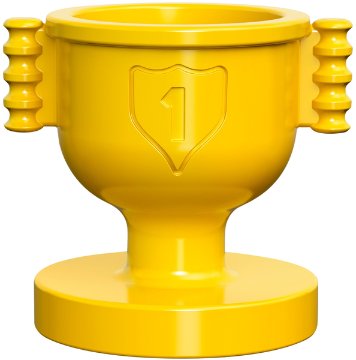 LEGO part Duplo Utensil Trophy Cup with Number 1 in Shield - Closed Handles (73241)