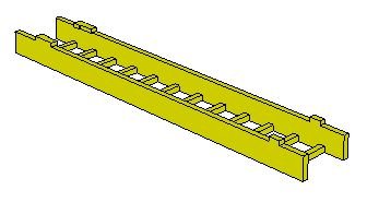 LEGO part Ladder 10.4cm (collapsed) 3-Piece - Middle Section, Five Stops (851a)