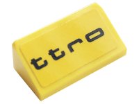 LEGO part Slope 30 1 x 2 x 2/3 with Black 'ttro' Pattern (Sticker) - Set 76897 85984pb299