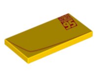 LEGO part Tile 2 x 4 with Curved Line and 'RUSTEZE RACING CENTER TEAM 95' Pattern Model Right Side 87079pb0423R