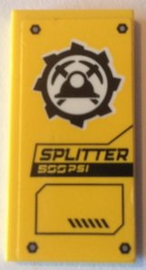 LEGO part Tile 2 x 4 with Helmet, Pickaxe and 'SPLITTER 500 PSI' Pattern (Sticker) - Set 60185 87079pb0663