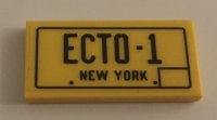 LEGO part Tile 2 x 4 with 'ECTO-1' and 'NEW YORK' Pattern (Sticker) - Set 10274 87079pb0818