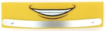 LEGO part Slope, Curved 4 x 1 x 2/3 Double with Smiling Mouth and Bumper Pattern (Luigi) (93273pb002)