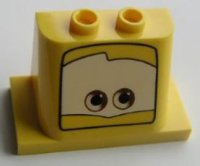 LEGO onderdeel Windscreen 2 x 3 x 2 with 2 x 4 Base with Eyes on White Background Pattern 3 93598pb02