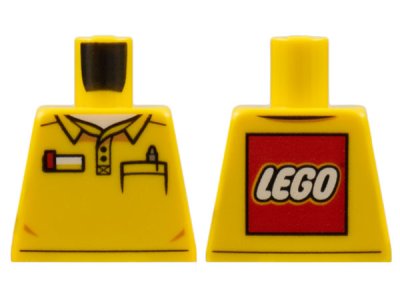 LEGO part Torso Polo Shirt with Pocket with Pen and LEGO Logo on Reverse Pattern (973pb2032)