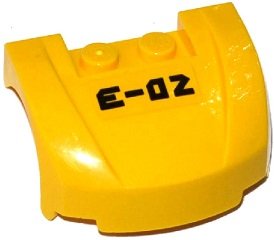 LEGO part Vehicle, Mudguard 3 x 4 x 1 2/3 Curved Front with 'E-02' Pattern (Sticker) - Set 60093 (98835pb016)