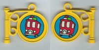 LEGO part Fabuland Sign on Pole with Bus Pattern (Stickers) - Set 3719 x222pb05