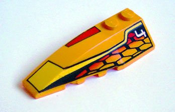LEGO part Wedge 6 x 2 Left with Racer Hot Scorcher 4 Pattern (41748pb006)