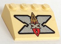 LEGO part Schräge 33 3 x 4 con Motivo Logo Island Xtreme Stunts Argento 3297px17