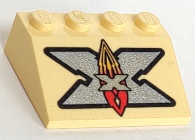 LEGO part Schräge 33 3 x 4 con Motivo Logo Island Xtreme Stunts Argento (3297px17)