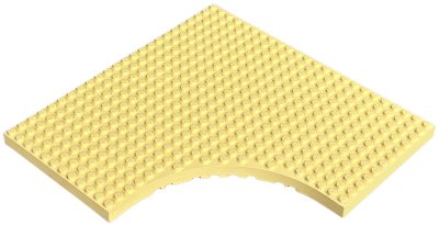 LEGO part Brick, Modified 24 x 24 without 12 x 12 Quarter Circle (6161)