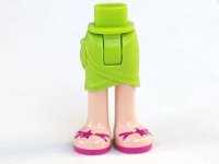 LEGO part Mini Doll Hips and Skirt Wrap with Light Nougat Legs and Magenta Sandals with Straps and Stars Pattern - Thick Hinge 11244c00pb07