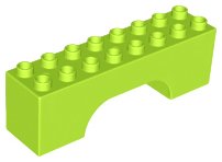 LEGO part Duplo, Brick 2 x 8 x 2 Arch (18652)