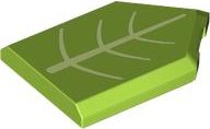 LEGO part Tile, Modified 2 x 3 Pentagonal with Yellowish Green Leaf Veins Pattern (BrickHeadz Tinker Bell Dress) 22385pb292