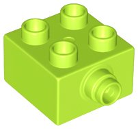 LEGO part Duplo, Brick 2 x 2 with Pin on Side with Groove (22881)