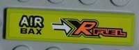 LEGO part Tile 1 x 4 with 'AIR BAX' and 'XR FUEL' Pattern Model Left Side (Adesivo) - Set 8186 2431pb0186L